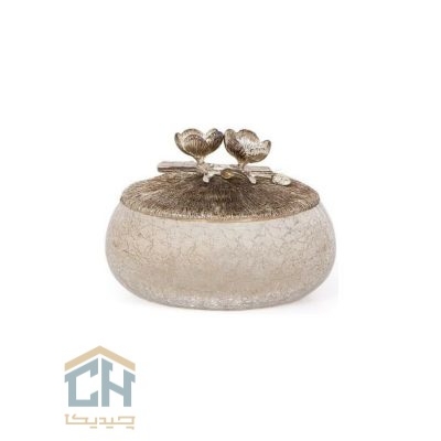 شکلات خوری شیشه و برنج طرح نیرا نقره ای مدل 3230279