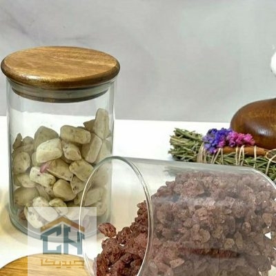 بانکه شیشه ای 10*8 درب چوبی مدل 80810 ACA