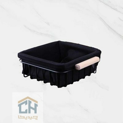 سبد فلزی مربع دسته چوبی مدل 2036