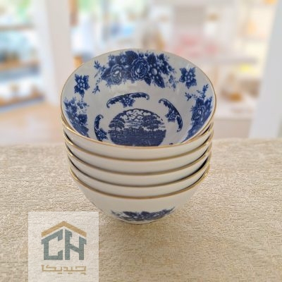 ست 6 تایی پیاله چینی طرح آکسفورد مدل 101016-1