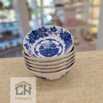 ست 6 تایی پیاله چینی طرح آکسفورد مدل 101150-1