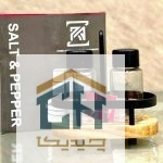 ست نمک و فلفل پاش چوب و فلز مدل 5061 (2)