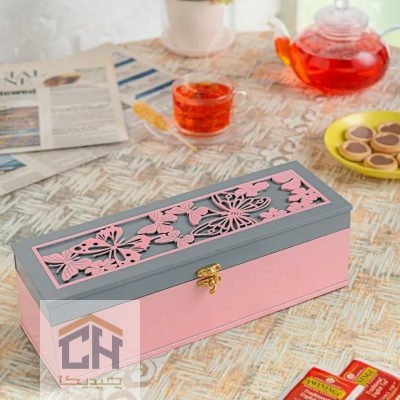 تیباکس رولتی چوبی مدل هومان طرح پروانه کد 4155