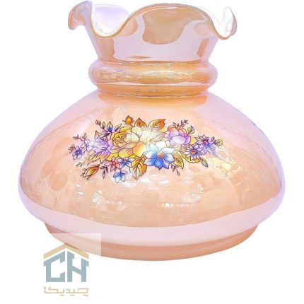 حباب آباژور رومیزی طرح والتر عسلی گلدار (1)