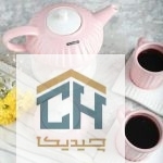 ست چای خوری 2 نفره سفید-صورتی مدل دنیز کد 44101