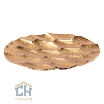 شیرینی خوری گرد آلومینیوم طلایی گلدکیش مدل GK817339-1