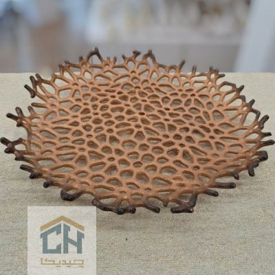 دیس آلومینیومی بزرگ رزگلد مشکی طرح زوشا مدل 3222105