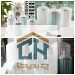 ست پاسماوری سرامیکی 7 تکه سفید-سبز مدل 108405 (2)