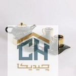 ست چای خوری 2 نفره مشکی-طلایی مدل دنیز کد 30402