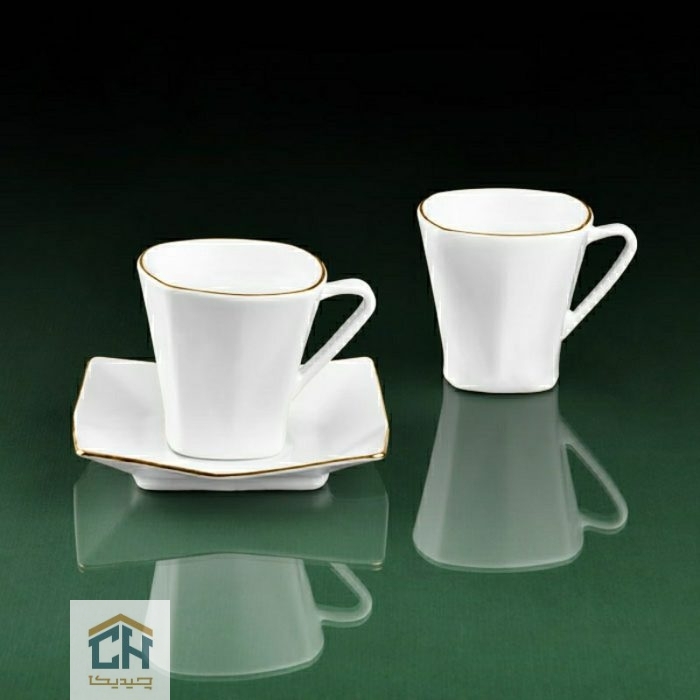 سرویس چای خوری 12 پارچه طرح برلیان خط طلا مدل 550 (1)