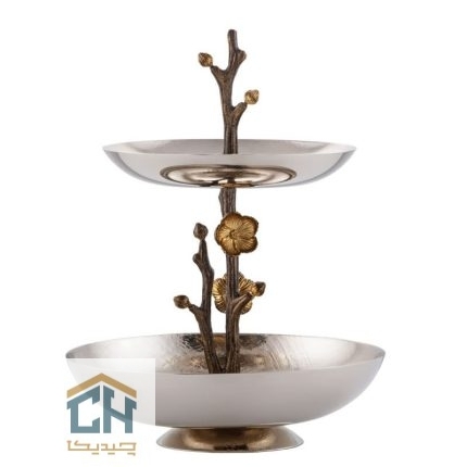 شیرینی خوری 2 طبقه برنجی طرح مارینا مدل 3210227