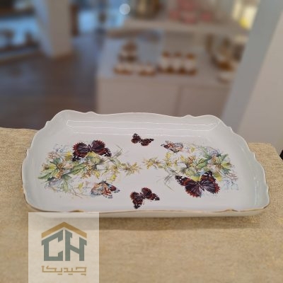 دیس مستطیل چینی طرح پروانه مدل 101157