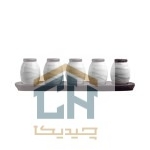 جا ادویه سرامیکی زیر چوبی گلدکیش ست 5 تایی طرح Wave مدل G109208 (2)