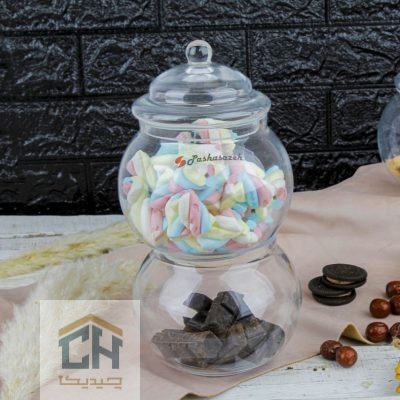 شکلات خوری بلور 2 طبقه طرح فندق مدل 49022 (1)