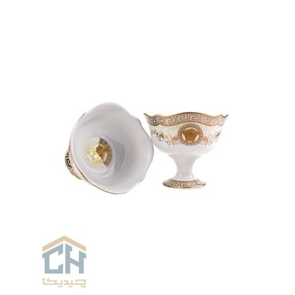 بستنی خوری سرامیکی گلدکیش ست 6 تایی طرح Versace مدل GK791817