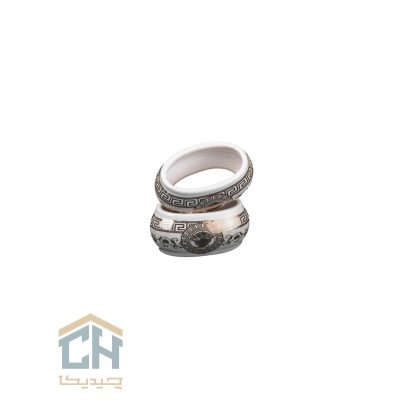 حلقه دستمال سفره سرامیکی گلدکیش ست 6 تایی طرح Versace مدل GK628123