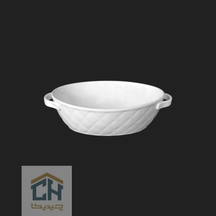 مرغ خوری سرامیکی بیضی بزرگ گلدکیش طرح Burberry مدل GK554934