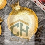 نقل خوری برنجی بزرگ گلدکیش مدل انار طرح BRASS کد GK841214 (2)