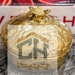 مربا خوری برنجی بزرگ گلدکیش مدل انار طرح BRASS کد GK841211 (2)