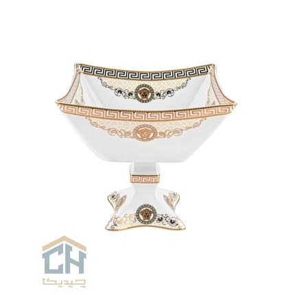 میوه خوری سرامیکی مربع متوسط گلدکیش طرح Versace مدل GK791803