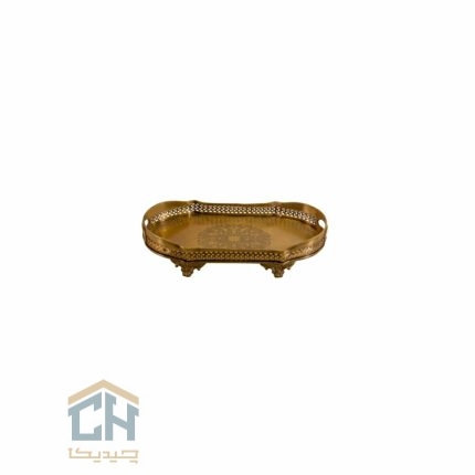 سینی برنجی بیضی متوسط گلدکیش مدل GK894210