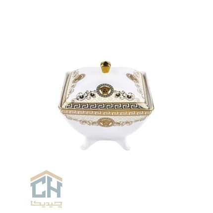 شکلات خوری سرامیکی مربع گلدکیش طرح Versace مدل GK791810