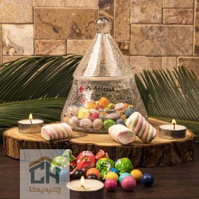 شکلات خوری بلور طرح هرمی الماس مدل 96807 (1)