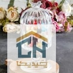 قندان بلور پایه دار طرح بلبل مدل 52004 (1)