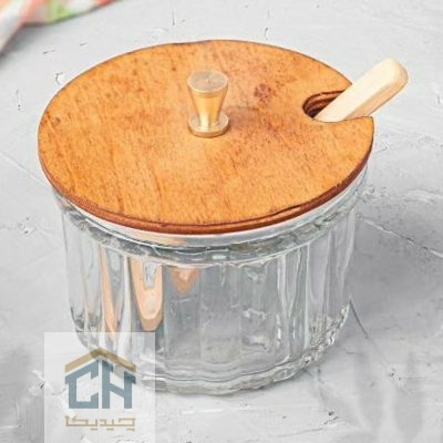 ظرف ادویه متوسط درب چوبی طرح لیزا مدل 1410