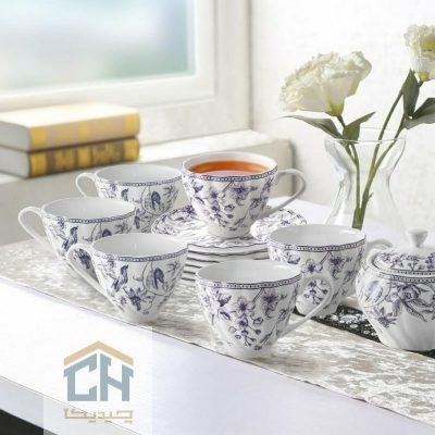 چای خوری چینی گلدکیش ست 6 نفره طرح LOTUS مدل GK701108-1 (1)