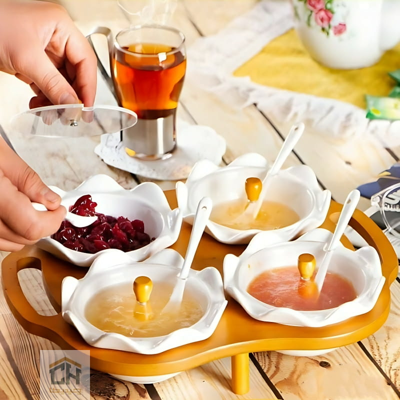 اردو خوری سرامیکی پایه چوبی ست 4 تایی مدل 4-50024 اردو خوری سرامیکی پایه چوبی ست 4 تایی مدل 4-50024 - تصویر 1