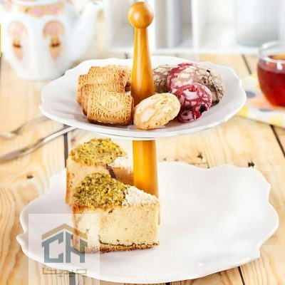 شیرینی خوری سرامیکی 2 طبقه مدل 50050