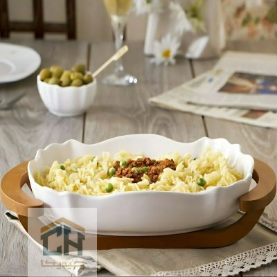 مرغ خوری سرامیکی پایه چوبی بزرگ مدل 50014L