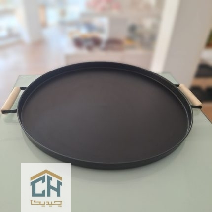 سینی گرد 50 سانت فلزی دسته چوبی طرح ایکیا مدل 0031