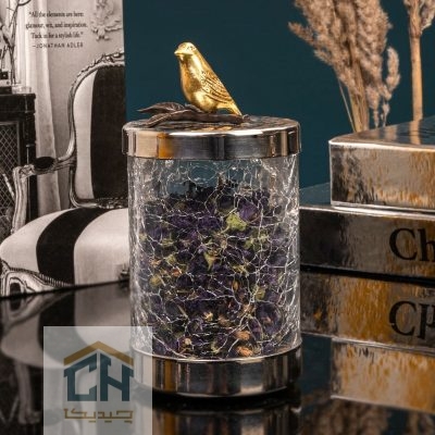 جا ادویه استیل و برنج گلدکیش طرح پرنده مدل GK879159