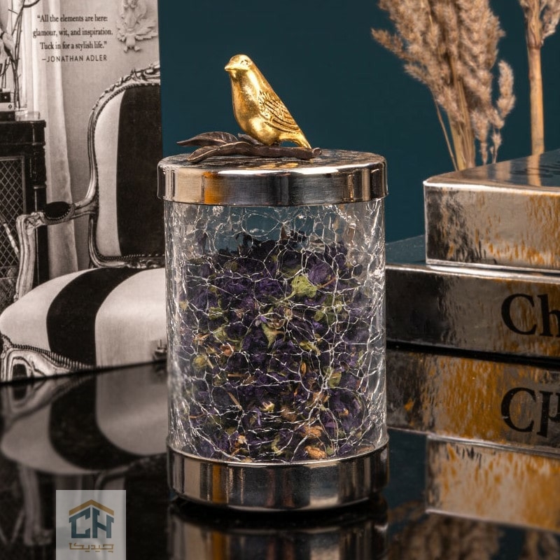 جا ادویه استیل و برنج گلدکیش طرح پرنده مدل GK879159