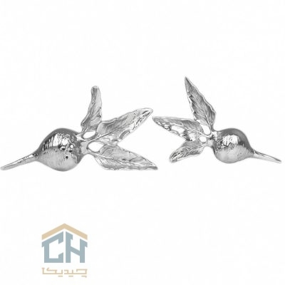 نمکدان برنجی گلدکیش ست 2 تایی مدل ترب نقره ای طرح BRASS کد GK841202-1