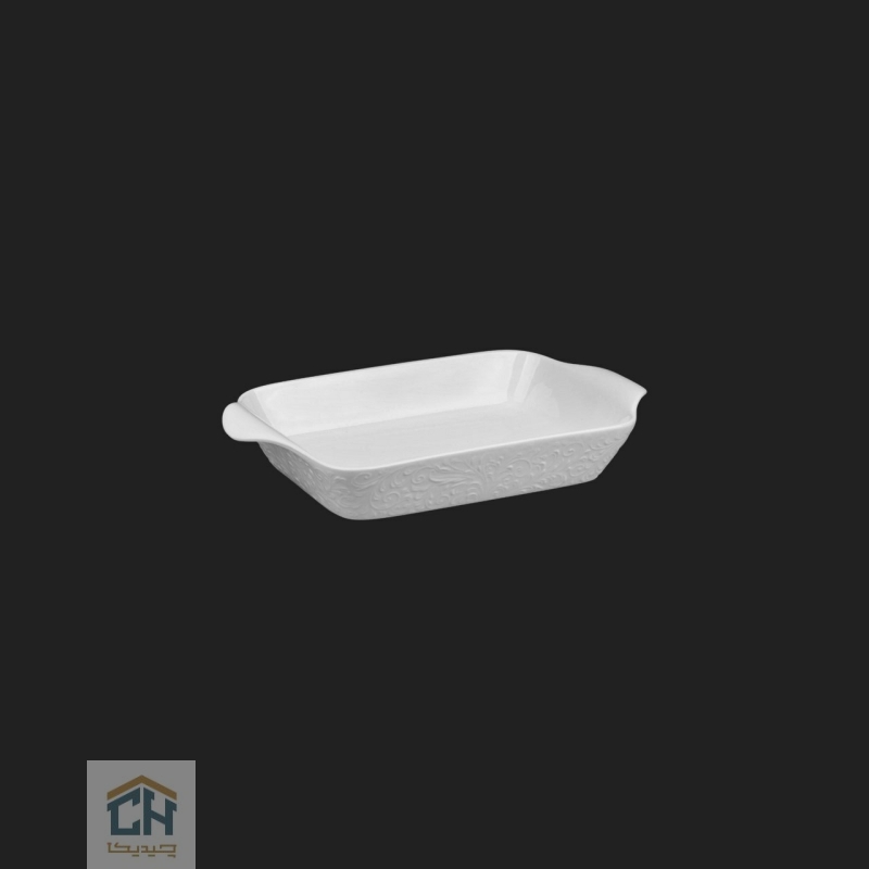 Goldkish ceramic rectangular container royal design model GK154126 (1) مرغ خوری سرامیکی مستطیل کوچک گلدکیش طرح Royal مدل GK154126 (1)