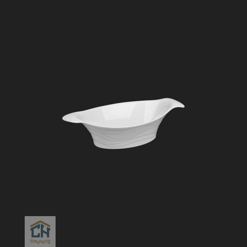 goldkish ceramic oval dish wave design model G103826 (1) سالاد خوری سرامیکی بیضی کوچک گلدکیش طرح Wave مدل G103826 (1)