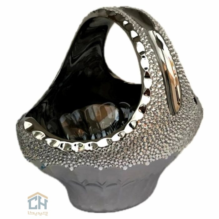 شکلات خوری کریستال نگین کاری شده طرح سبدی مدل 8388 (2)