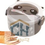 ظرف غذا طرح پاندا طوسی با درب قفلی (2)