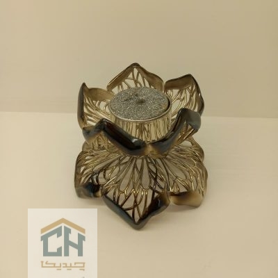 شمعدان برنجی نقره ای طرح آدیتا مدل 3030048