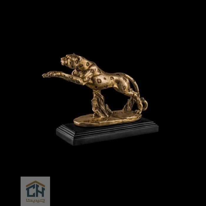 مجسمه پلنگ گلدکیش طرح برنز مدل 4780 (2)