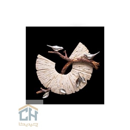 تابلو مربع گلدکیش طرح پرنده نقره ای مدل 1-3240