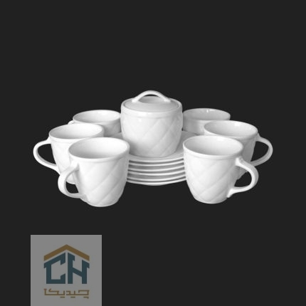 چای خوری سرامیکی گلدکیش ست 6 نفره طرح Burberry مدل GK554708