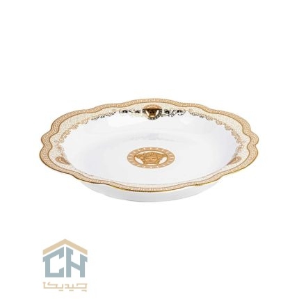 دیس سرامیکی گرد گلدکیش طرح Versace مدل GK791811