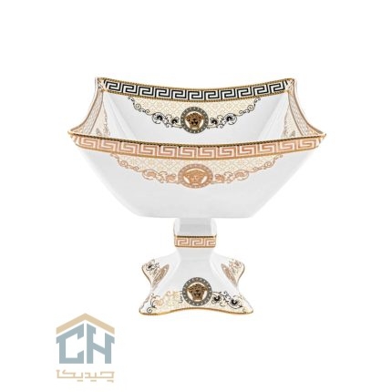 میوه خوری سرامیکی مربع بزرگ گلدکیش طرح Versace مدل GK791804