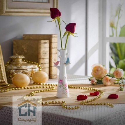 گلدان سرامیکی کوچک گلدکیش طرح Noble مدل GK696179