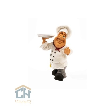 مجسمه آشپز مرد بشقاب بدست گلدکیش طرح کمیک مدل 4857 (1)