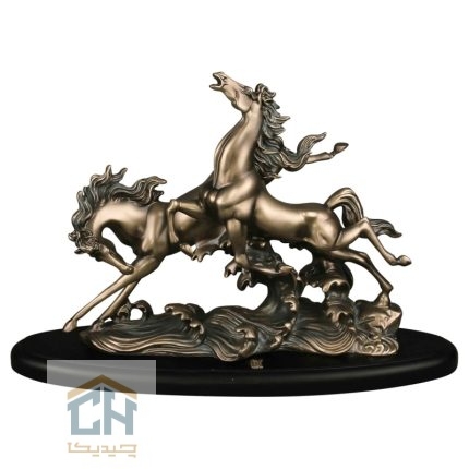 مجسمه اسب 2 تایی گلدکیش طرح برنز مدل 4631 (1)